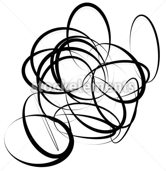 581x600 Abstract Element With Contour Lines Of Intersecting Random Circles