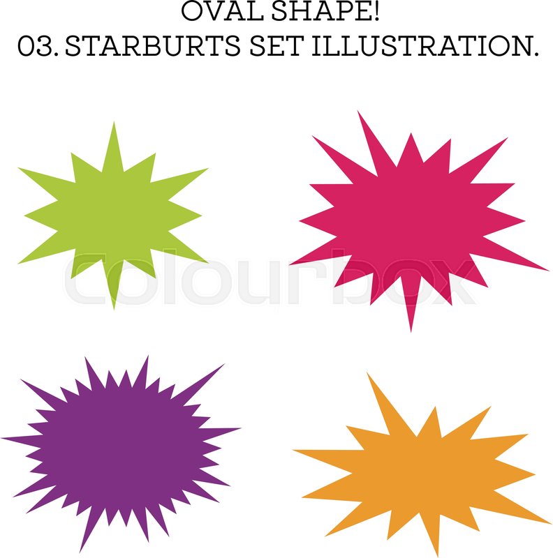 792x800 Starburst Speech Bubble Set Oval Stock Vector Colourbox