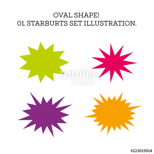 500x500 Starburst Speech Bubble Set Oval Shape Vector Illustration Stock