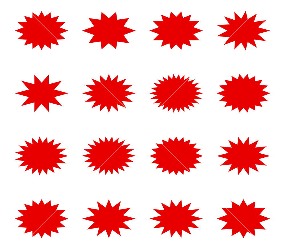 1000x875 Starburst Speech Bubble Set Oval Shape Vector Illustration