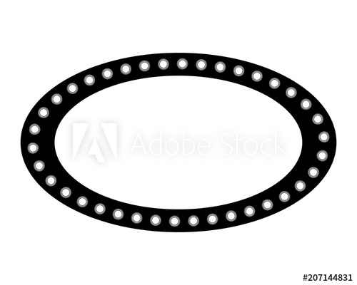 500x400 Vintage Billboard With Lights Oval Shape Vector Illustration Black