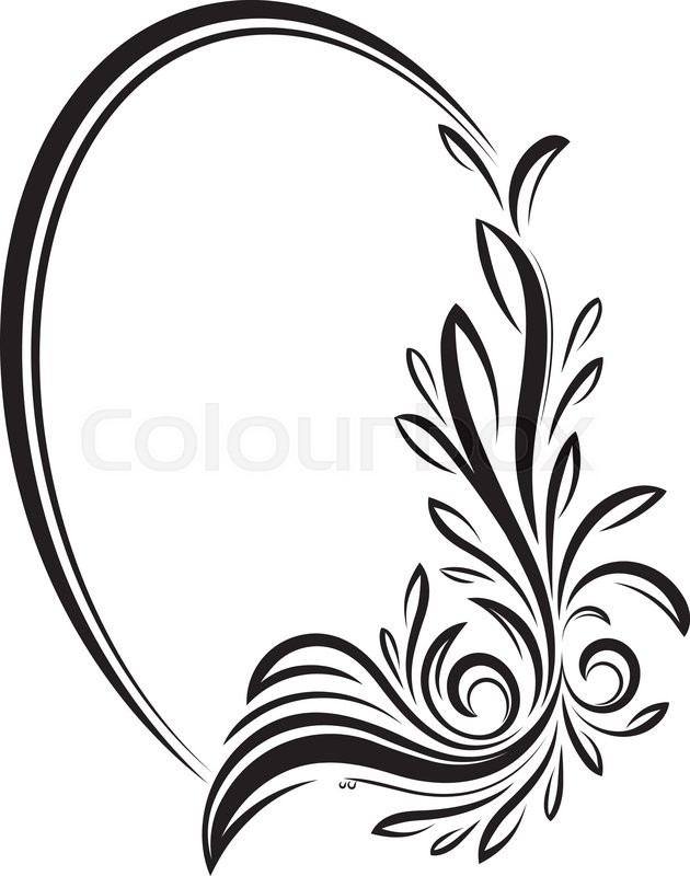 630x800 Elegant Oval Floral Vector Frame For Stock Vector Colourbox