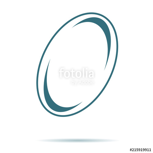 500x500 Blue Rugby Icon Isolated On Background Trendy Simple Ball Vector