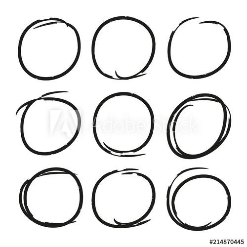 500x500 Hand Drawn Circle Highlighter Set, Oval Highlighter Set
