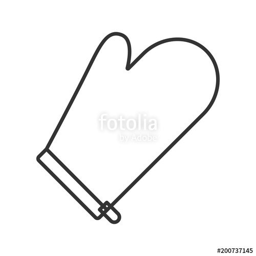 500x500 Oven Mitt Linear Icon Stock Image And Royalty Free Vector