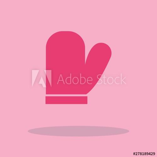 500x500 Oven Mitt Vector Icon Illustration Sign