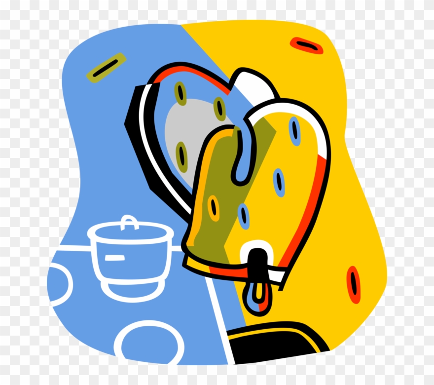 880x780 Vector Illustration Of Kitchen Oven Mitt Insulated Clipart