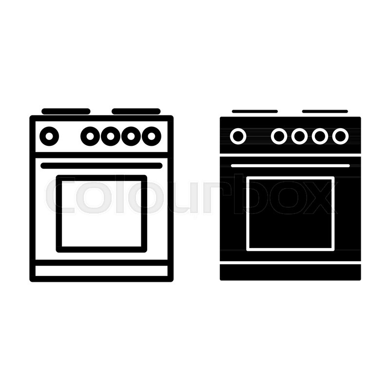800x800 Electric Stove Line And Glyph Icon Stock Vector Colourbox