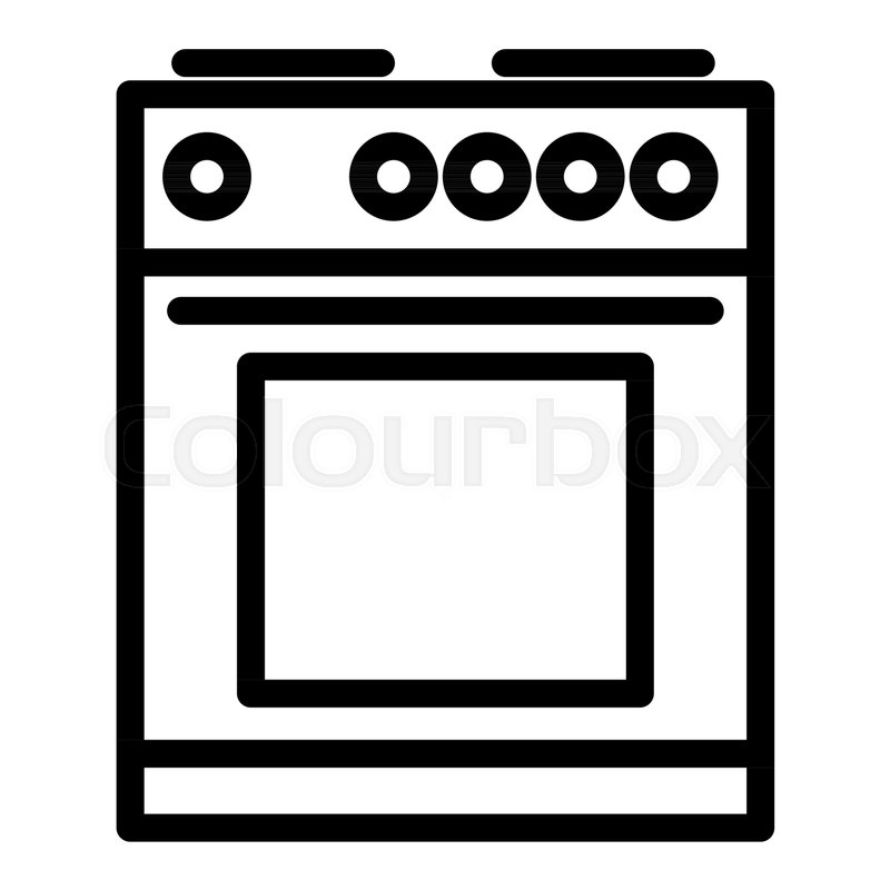 800x800 Electric Stove Line Icon Oven Vector Stock Vector Colourbox