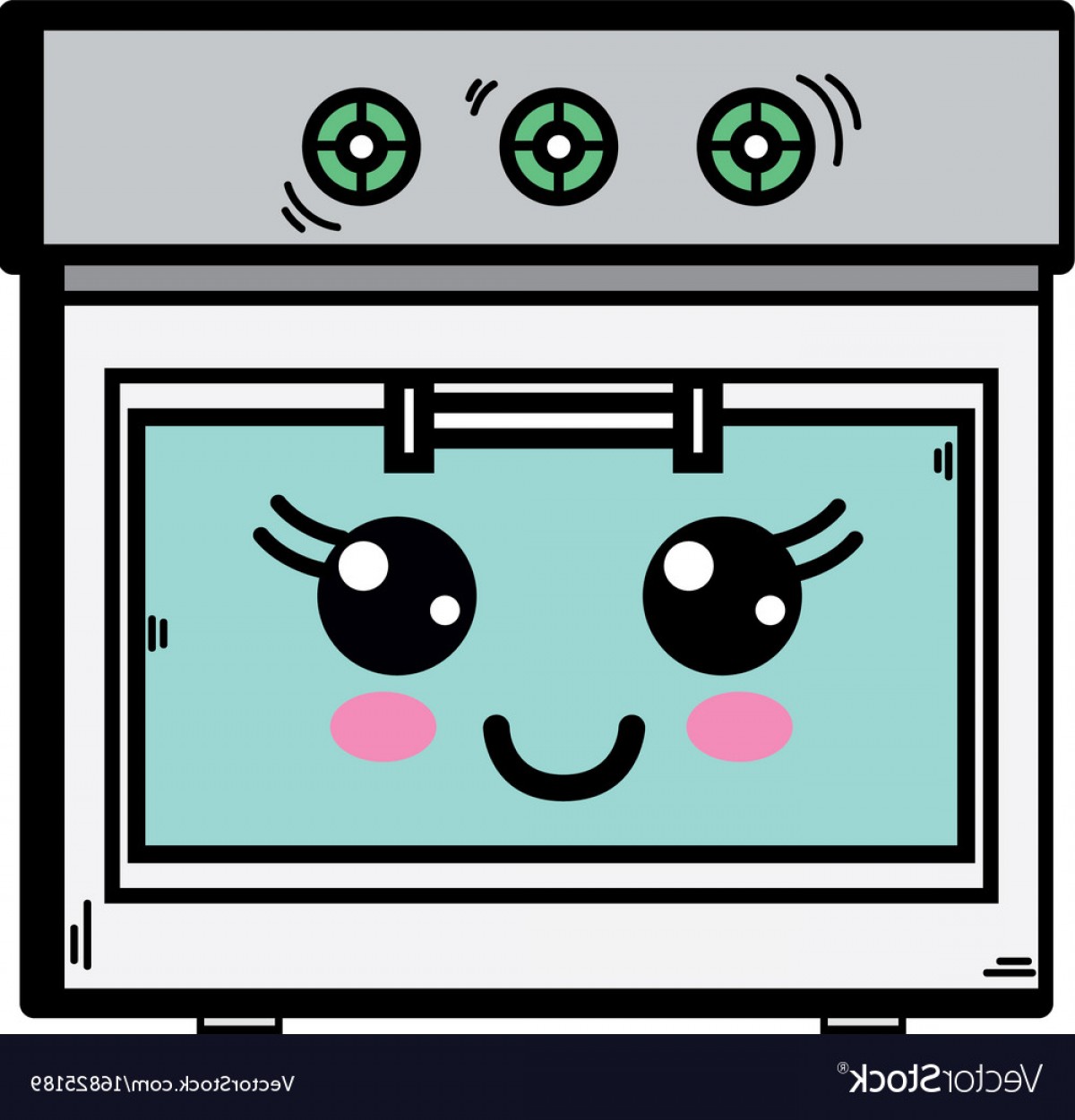 1200x1251 Kawaii Cute Happy Oven Technology Vector Soidergi