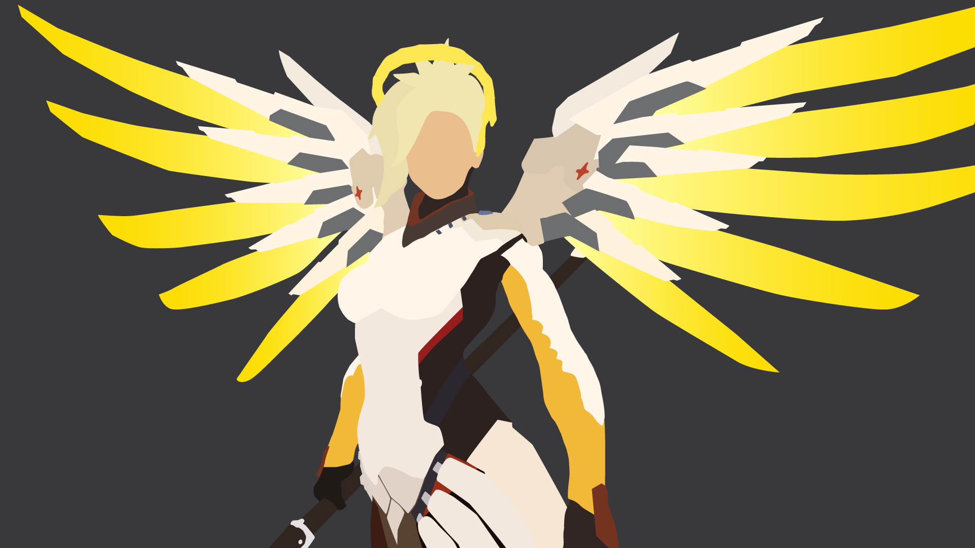 1920x1080 Mercy From Overwatch Vector Art