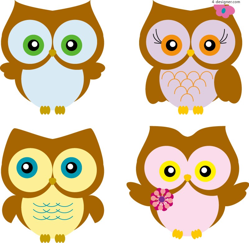Designer Cartoon Owl Vector Material 800x780 Designer Cartoon Owl Vector Material