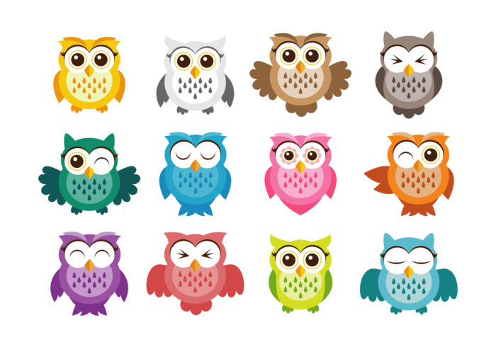 Cute Owl Vector Icons 700x490 Cute Owl Vector Icons
