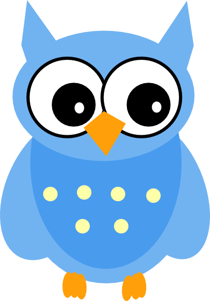 Cute Cartoon Owls Blue Owl Clip Art 414x594 Cute Cartoon Owls Blue Owl Clip Art