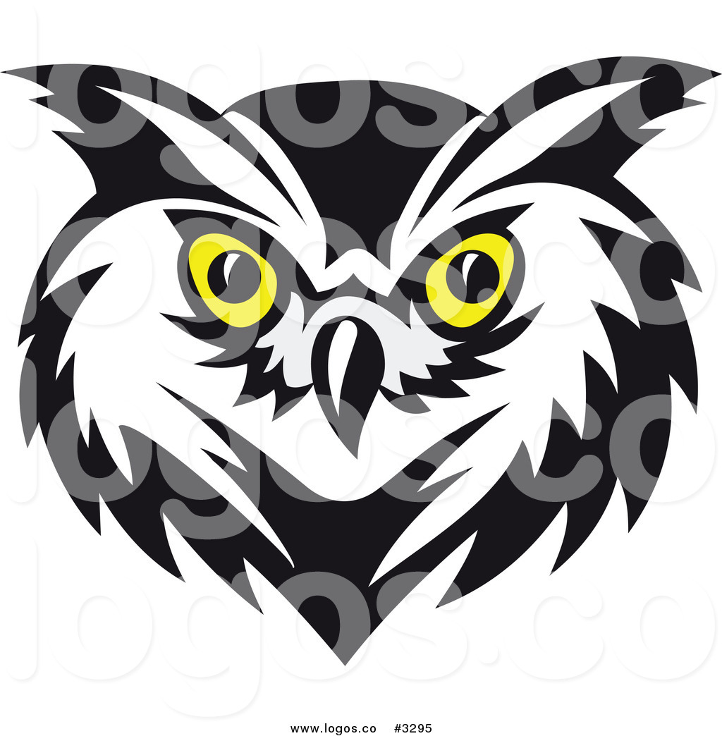 1024x1044 Royalty Free Vector Of A Yellow Eyed Owl Face Logo