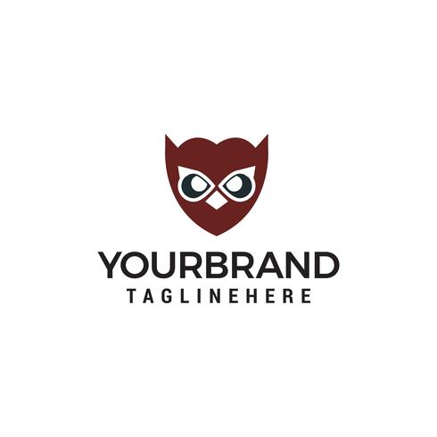490x490 Owl Face Logo Design Concept Template Vector