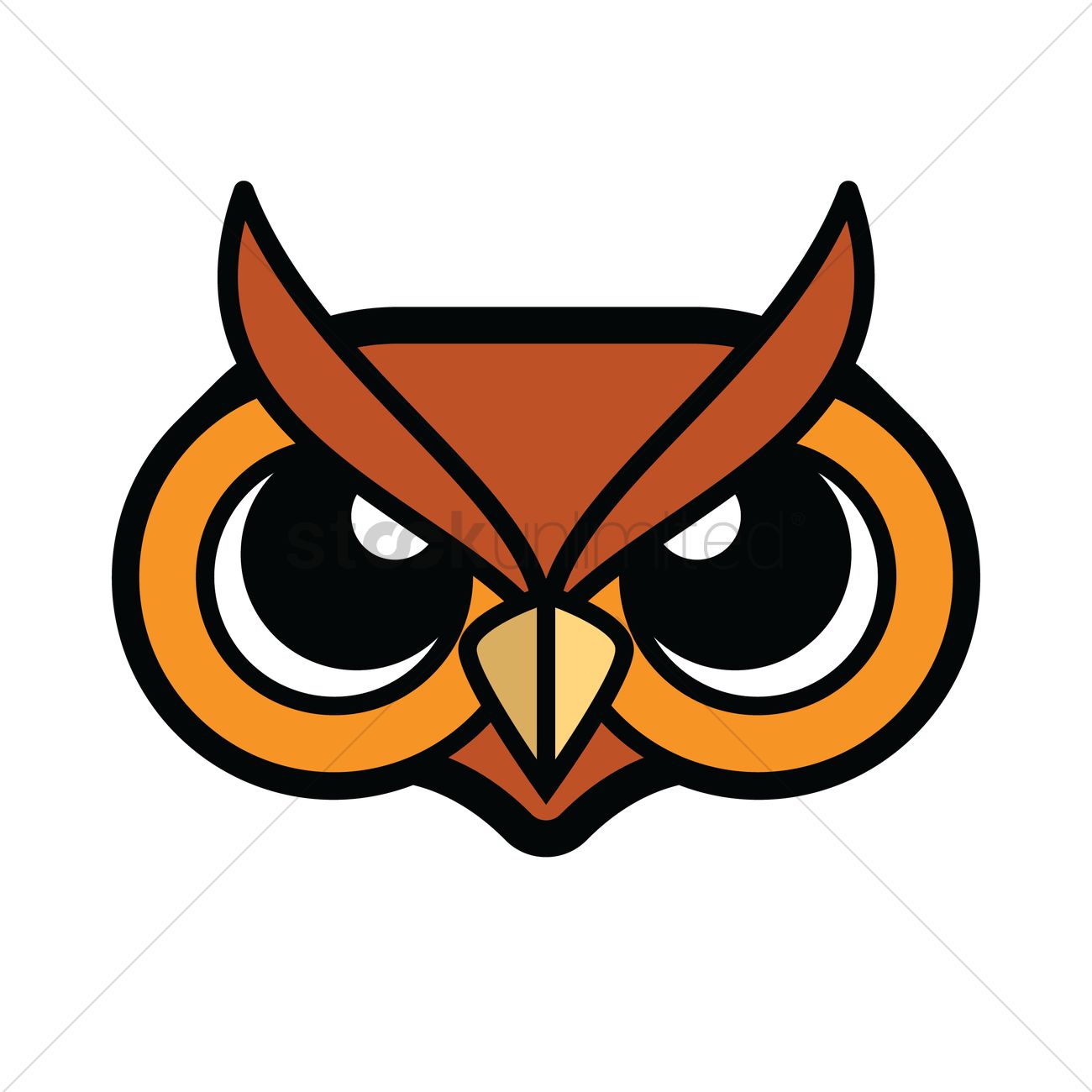 Owl Head Vector Image 1300x1300 Owl Head Vector Image
