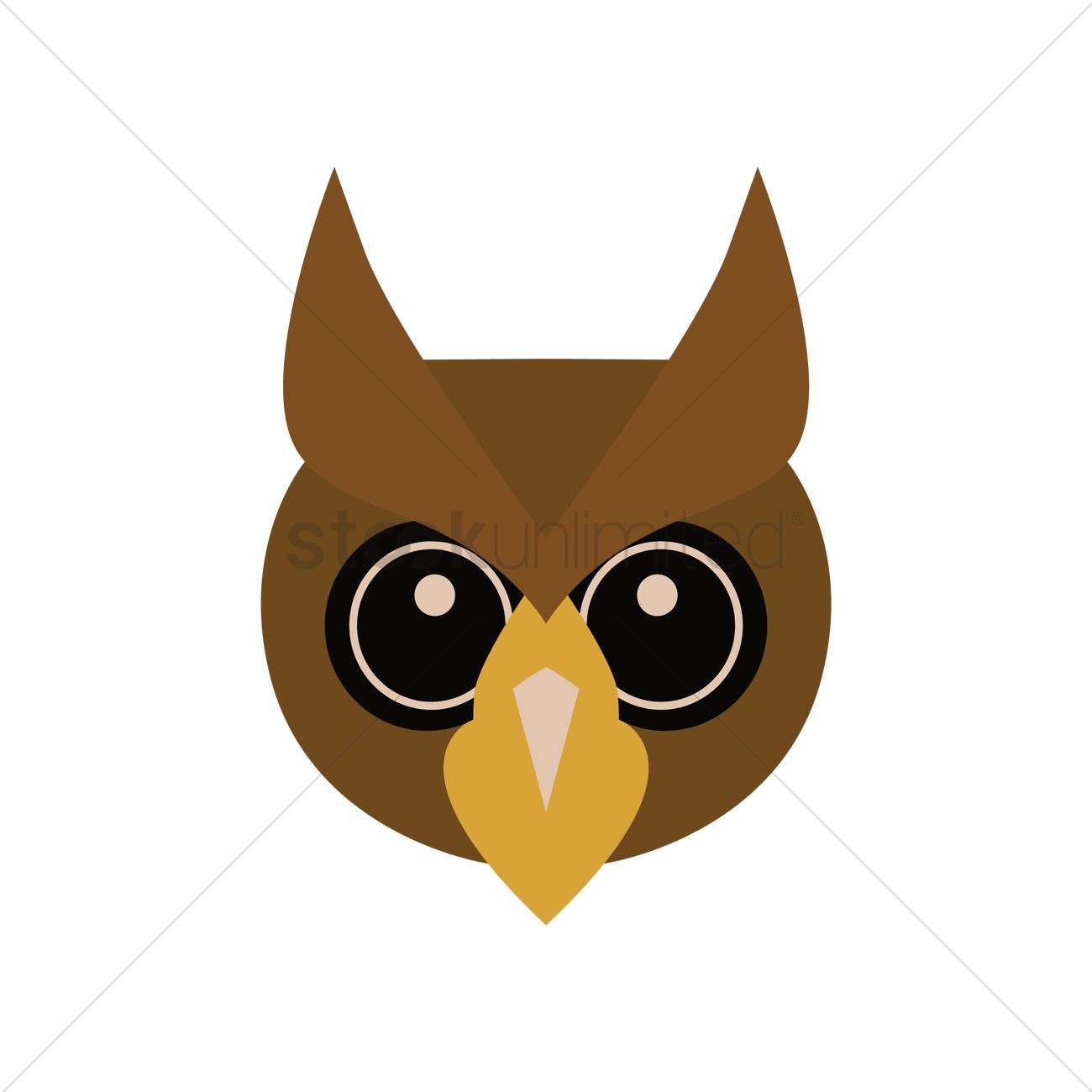 Owl Head Vector Image 1300x1300 Owl Head Vector Image