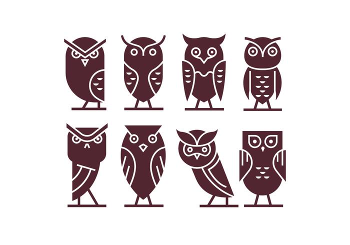 Set Of Owl Icon Vectors 700x490 Set Of Owl Icon Vectors