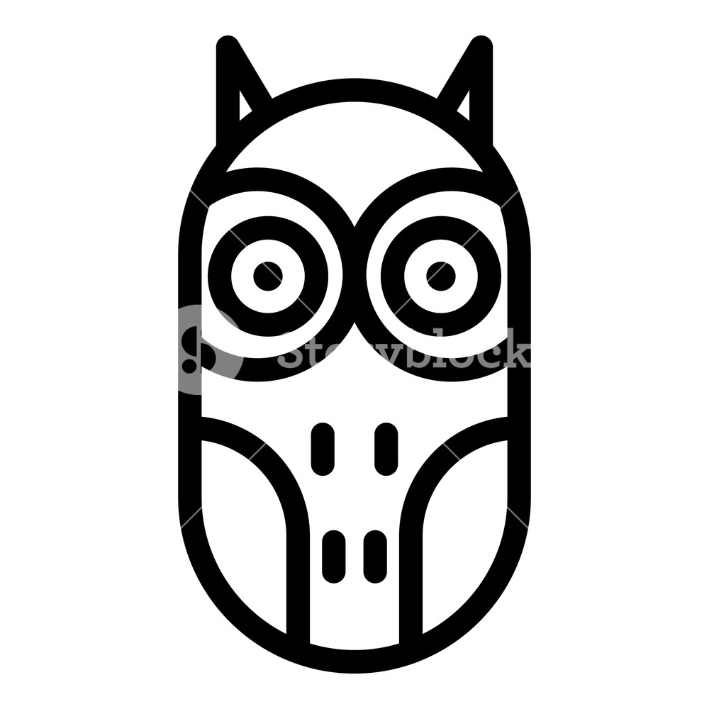 Oval Eared Owl Icon Outline Oval Eared Owl Vector Icon For Web 1000x1000 Oval Eared Owl Icon Outline Oval Eared Owl Vector Icon For Web