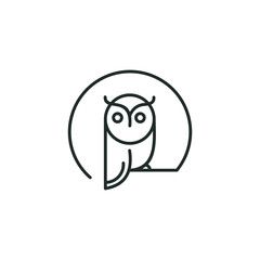 240x240 Owl Logo Vector Graphic Minimalist Outline Art Owl Owl Logo