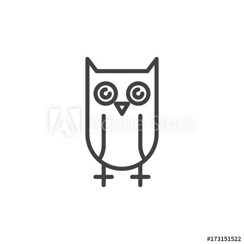 Owl Line Icon, Outline Vector Sign, Linear Style Pictogram 500x500 Owl Line Icon, Outline Vector Sign, Linear Style Pictogram