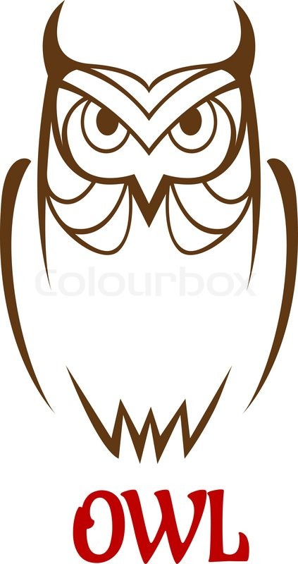 423x800 Wise Old Owl Vector Sketch With A Stock Vector Colourbox