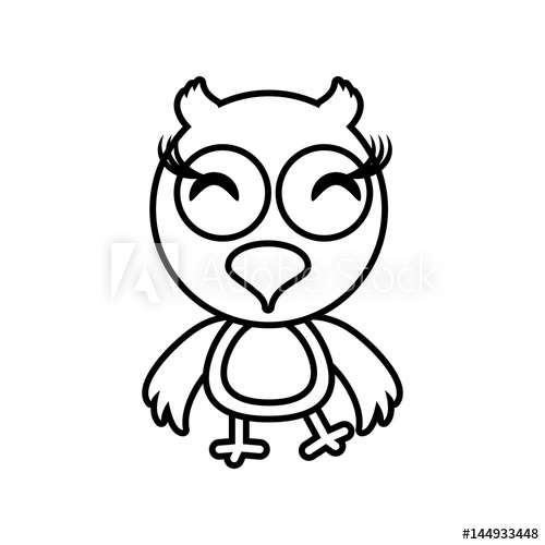 Cartoon Owl Animal Outline Vector Illustration 500x500 Cartoon Owl Animal Outline Vector Illustration