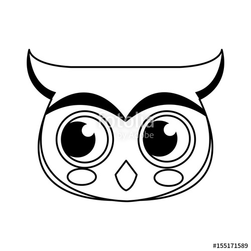 Face Owl Christmas Animal Character Outline Vector Illustration 500x500 Face Owl Christmas Animal Character Outline Vector Illustration
