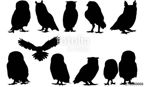 500x300 Owl Silhouette Vector Graphics Stock Image And Royalty Free