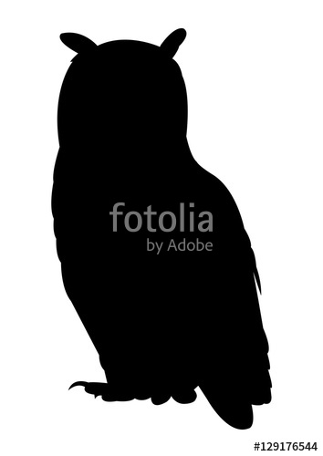 354x500 Owl Silhouette On White Background Stock Image And Royalty Free