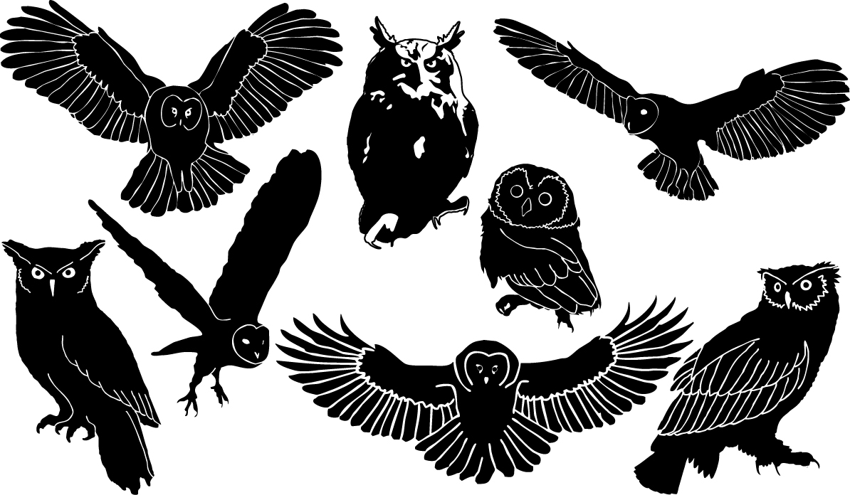 1194x696 Owl Silhouette Vector Icon Template Clipart Free Download