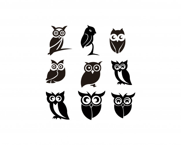 626x500 Owl Silhouette Set Vector Premium Download