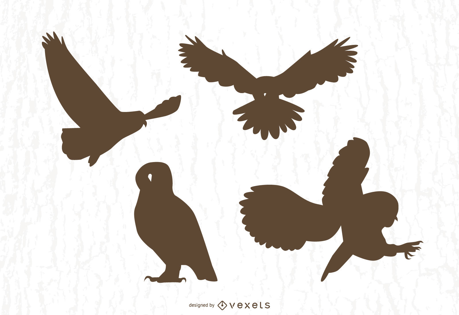 1600x1100 Owl Silhouettes Vector Set