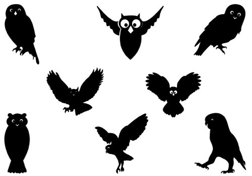 500x350 Silhouette Of Flying Owl Vector Art Stuff To Buy Owl Vector