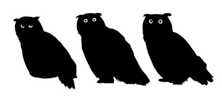 450x204 Vector Owl Silhouettes Royalty Free Vector Graphics