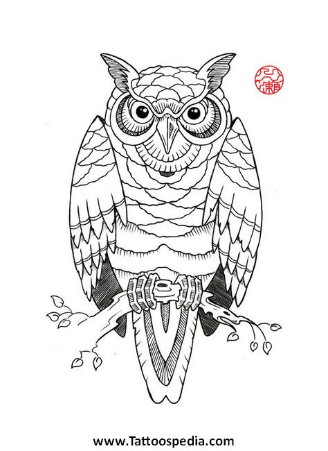 474x650 Owl Tattoo Vector