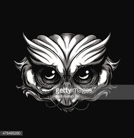 194x200 Owl Tattoo Vector Vektory Z Knihovny