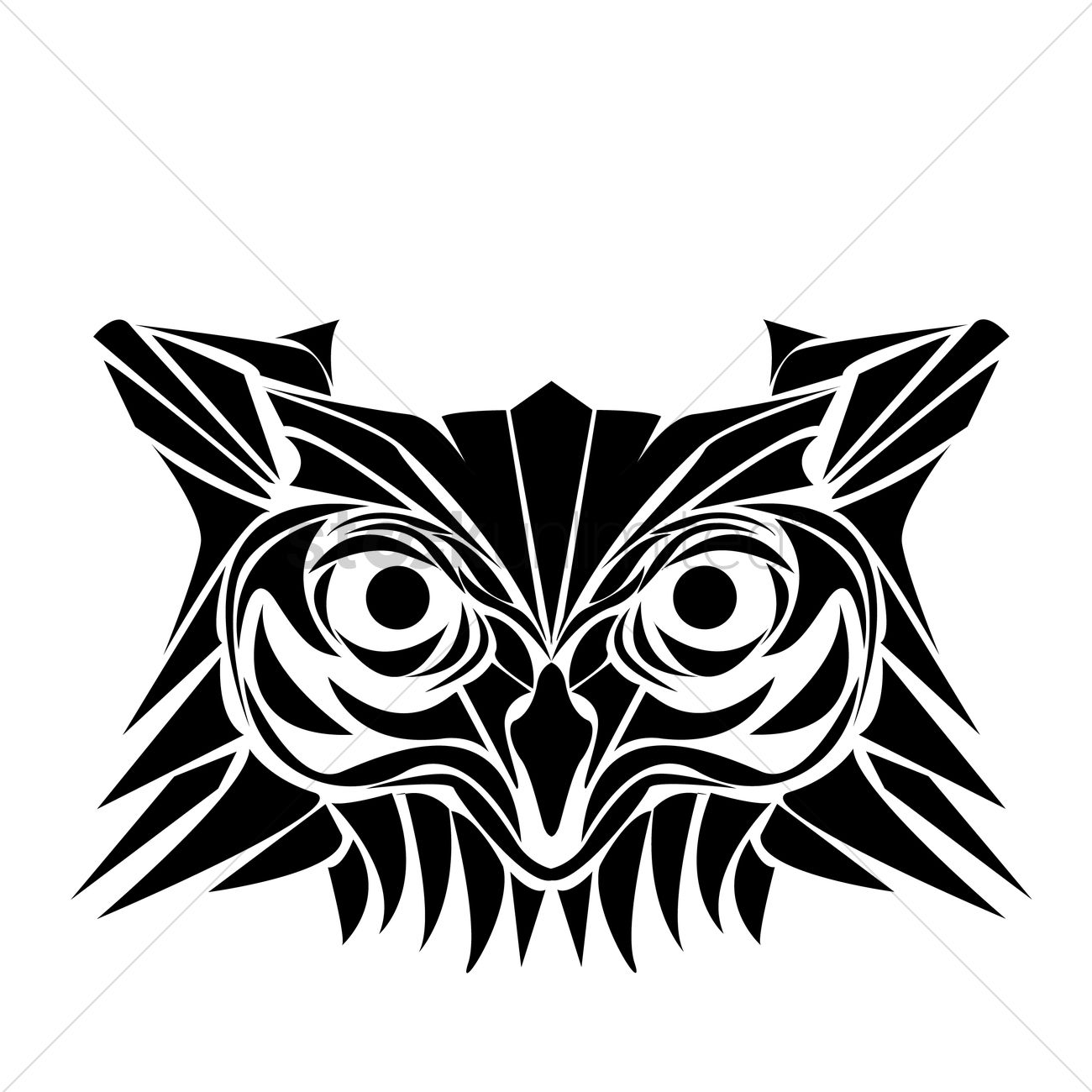 1300x1300 Owl Tattoo Vector Image