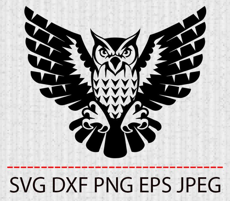 794x692 Owl Clipart Tattoo Vector Layered Silhouette Etsy
