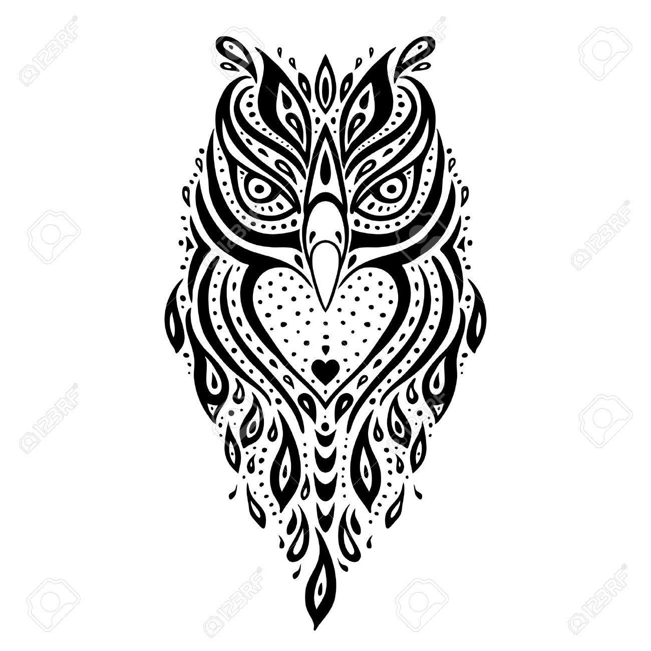1300x1300 Stock Vector This Is Tattoo Design Your Body Owl Tattoo