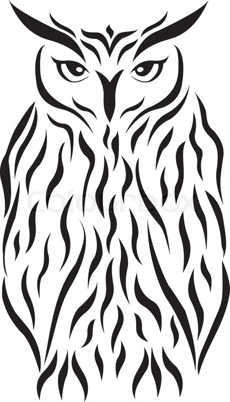458x800 Tribal Eagle Owl Tattoo Eagle Owl Stock Vector Colourbox