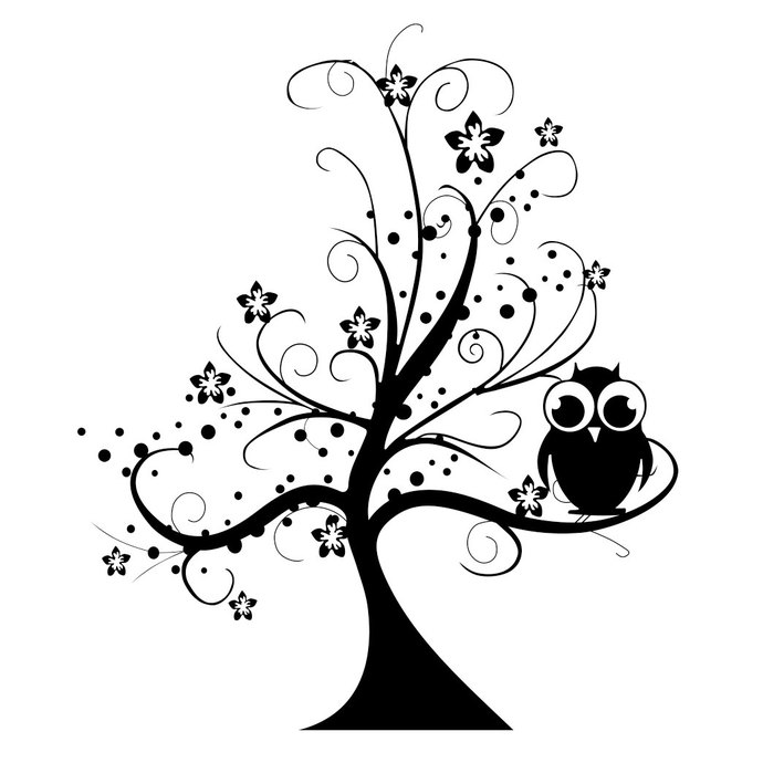 690x690 Owl Tree Graphics Design Dxf Png Cdr