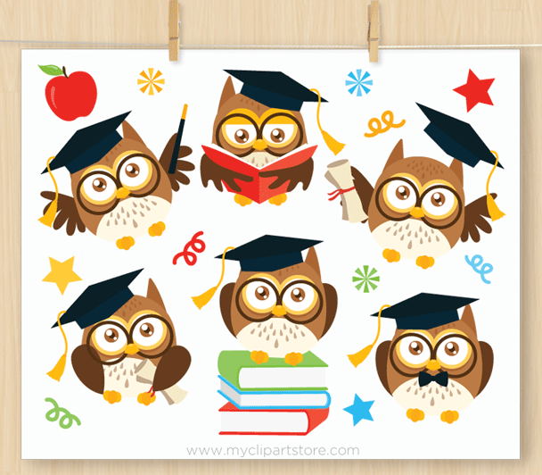 608x532 Graduation Owls Clipart Premium Vector Clipart