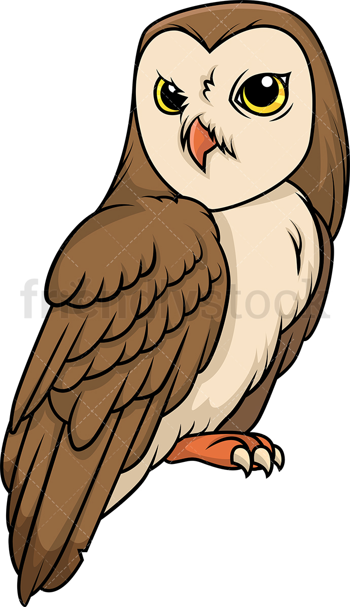690x1196 Majestic Owl Cartoon Clipart Vector