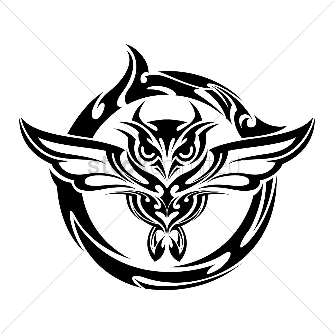 Owl Tattoo Vector Image 1300x1300 Owl Tattoo Vector Image
