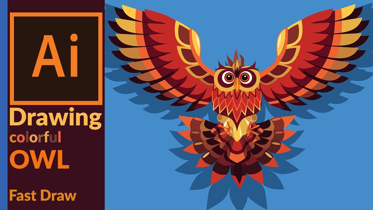 Drawing A Colorful Vector Owl Art In Adobe Illustrator 1280x720 Drawing A Colorful Vector Owl Art In Adobe Illustrator