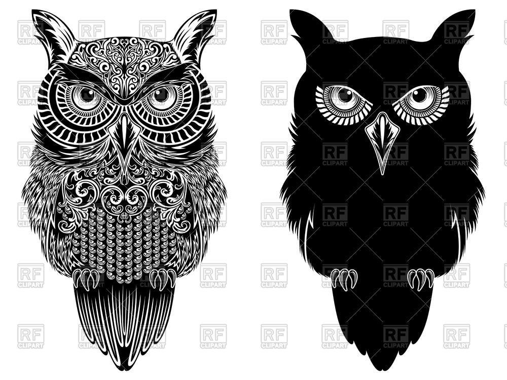 Owl Vector Black And White
