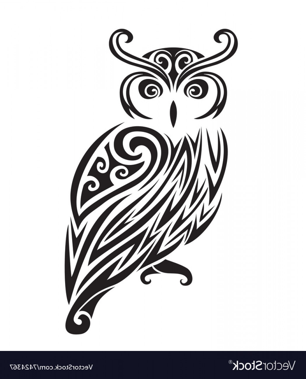 1048x1296 Decorative Ornamental Owl Silhouette Vector Hoodamathrun