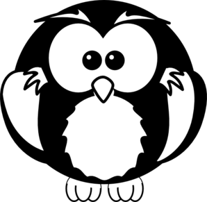 298x291 Black And White Owl Clip Art